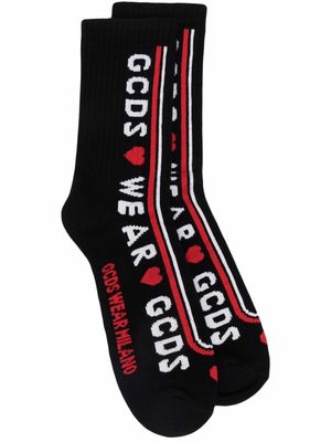 Gcds logo embroidered socks - Black