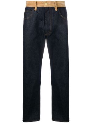 Marni corduroy-panelled jeans - Blue