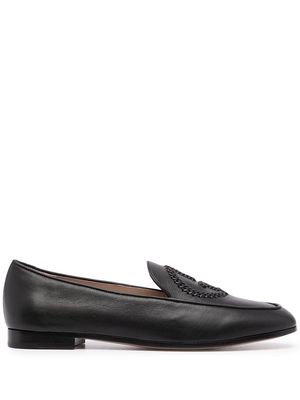 Giorgio Armani logo-detail leather loafers - Black