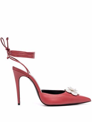 Magda Butrym floral appliqué strappy sandals - Red