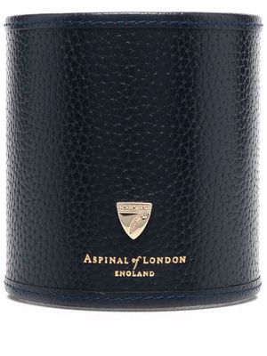 Aspinal Of London grained leather pen pot - Blue