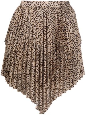 Wandering layered pleated skirt - Brown