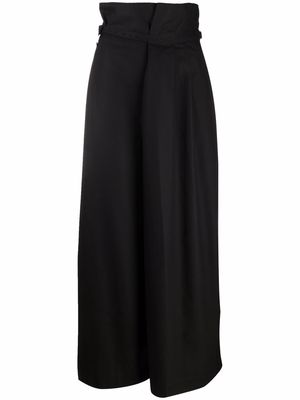 Y's high-waisted wide-leg trousers - Black