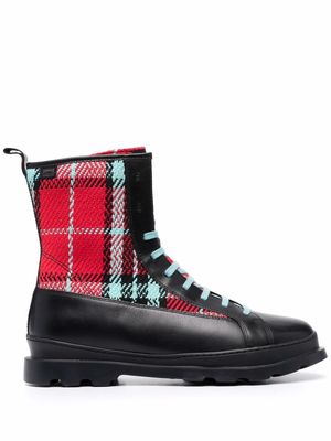 Camper check-print boots - Black