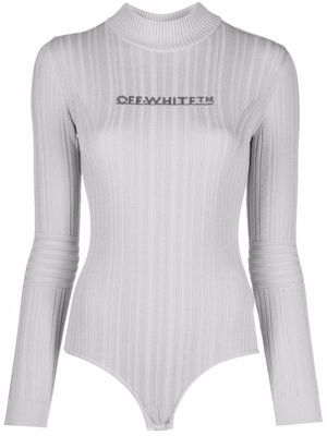 Off-White long-sleeve logo bodysuit - Grey