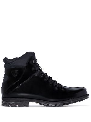 Rossignol high-shine leather lace-up boots - Black