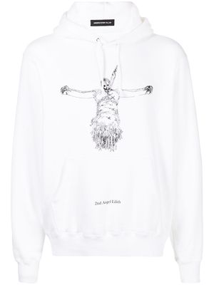 UNDERCOVER graphic print hoodie - WHITE