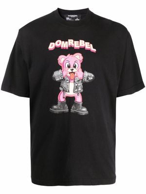 DOMREBEL bear logo print T-shirt - Black