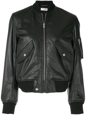 Saint Laurent zip-up bomber jacket - Black