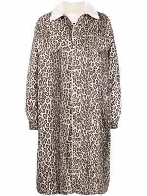 R13 Lyle leopard-print trucker coat - Neutrals