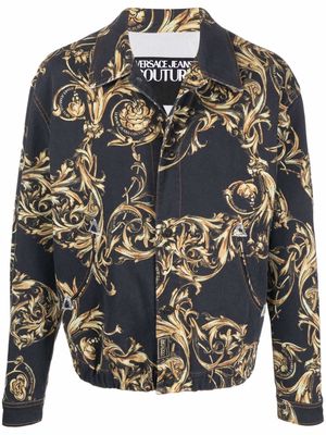 Versace Jeans Couture Barocco-print denim jacket - Black