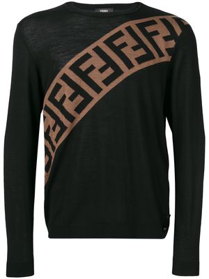 Fendi logo embellished sweatshirt - Black