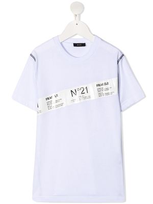 Nº21 Kids logo-print cotton T-shirt - White