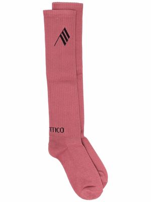 The Attico logo-print socks - Pink