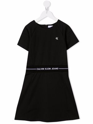 Calvin Klein Kids logo-print waistband dress - Black