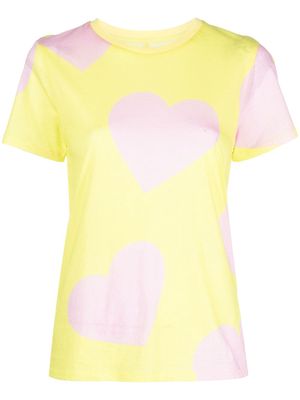 Cynthia Rowley heart print T-shirt - Yellow