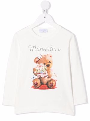 Monnalisa Teddy print T-shirt - White