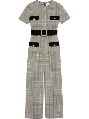 Gucci Prince of Wales wool jumpsuit - Grey