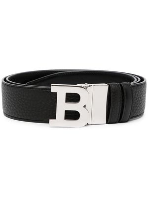 Bally B-buckle leather belt - Black