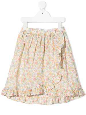Bonpoint ruffled floral print skirt - Neutrals