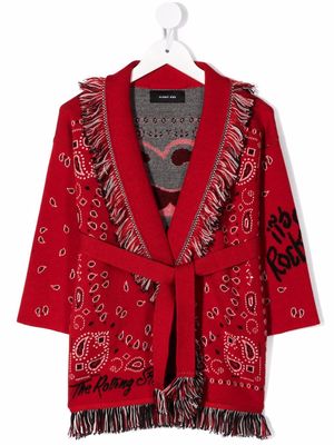 Alanui Kids It's Only Rock N' Roll cardigan - Red
