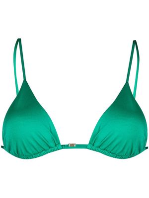 MC2 Saint Barth shiny triangle bikini top - Green