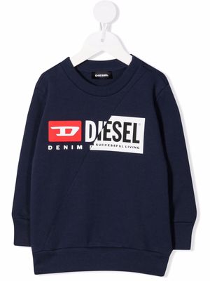 Diesel Kids graphic-print cotton sweatshirt - Blue