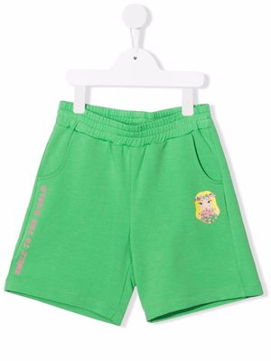 Chiara Ferragni Kids logo-print track shorts - Green