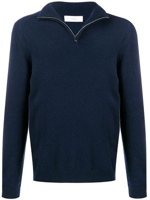 Pringle of Scotland fine knit zip neck sweater - Blue