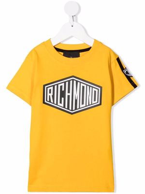 John Richmond Junior logo-print cotton T-shirt - Yellow