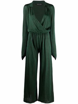 Antonella Rizza metallic wrap wide-leg jumpsuit - Green