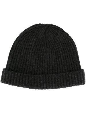 N.Peal ribbed-knit cashmere beanie - Grey