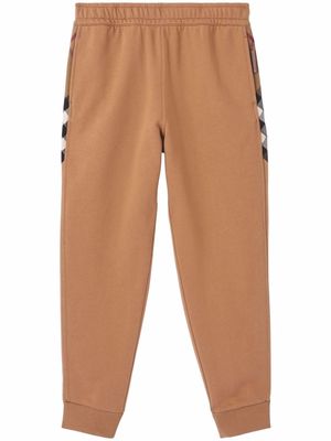 Burberry check-panel cotton jogging pants - Neutrals