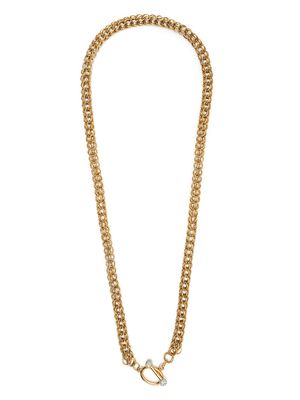 Givenchy Pre-Owned 1980-1990s rhinestone-embellished chain necklace - Gold