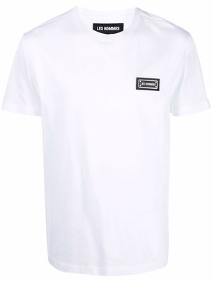 Les Hommes chest logo-patch T-shirt - White