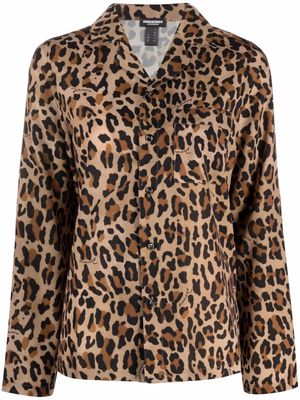 Dsquared2 leopard-print notched-lapels shirt - Brown