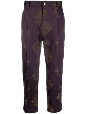 Goodfight jacquard-print tailored trousers - Purple