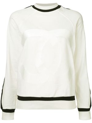 Chanel Pre-Owned 2008 contrast trim jumper - White