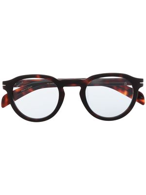 Eyewear by David Beckham round tortoiseshell frames - Red