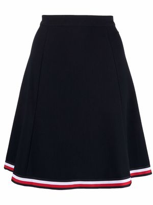 Tommy Hilfiger contrast-trim A-line skirt - Blue