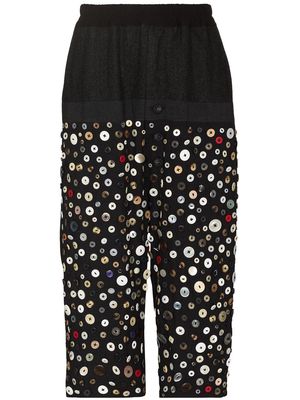 By Walid George button-embellished cropped trousers - Grey