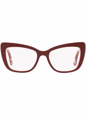 Dolce & Gabbana Eyewear oversized cat-eye frame glasses - White