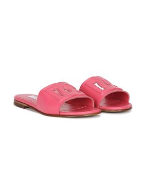 Dolce & Gabbana Kids DG cut-out slide sandals - Pink