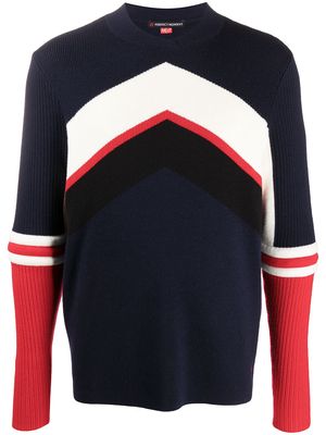 Perfect Moment chevron stripe knitted jumper - Blue