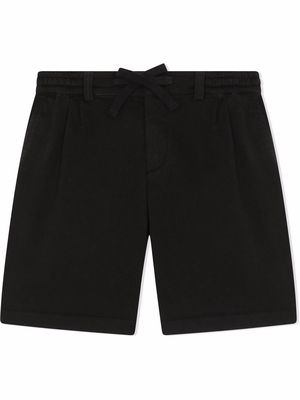 Dolce & Gabbana Kids drawstring stretch-cotton shorts - Black
