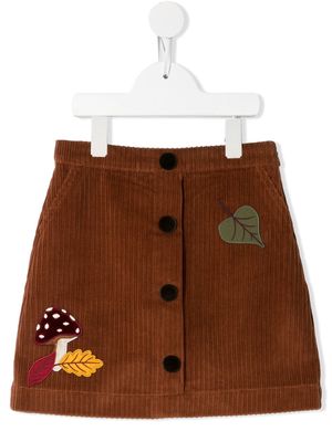 Dolce & Gabbana Kids patch-detail corduroy skirt - Brown