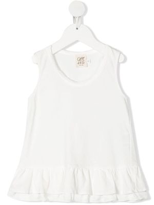 Caffe' D'orzo Serena ruffle-trimmed cotton top - White