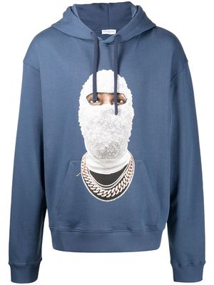 Ih Nom Uh Nit Gold Face print hoodie - Blue
