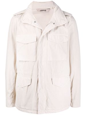 ASPESI multi-pocket high collar jacket - Neutrals