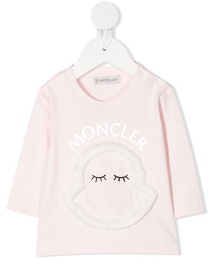 Moncler Enfant logo appliqué T-shirt - Pink
